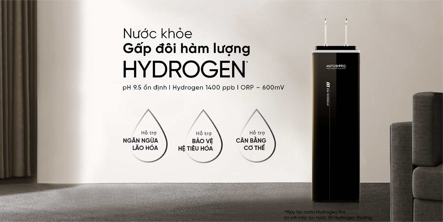 Máy lọc Hydrogen Pro Mutosi cung cấp nguồn nước Hydrogen với chất lượng vượt trội  