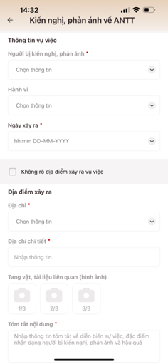 Hướng dẫn tố giác tội phạm trên App định danh điện tử VNeID