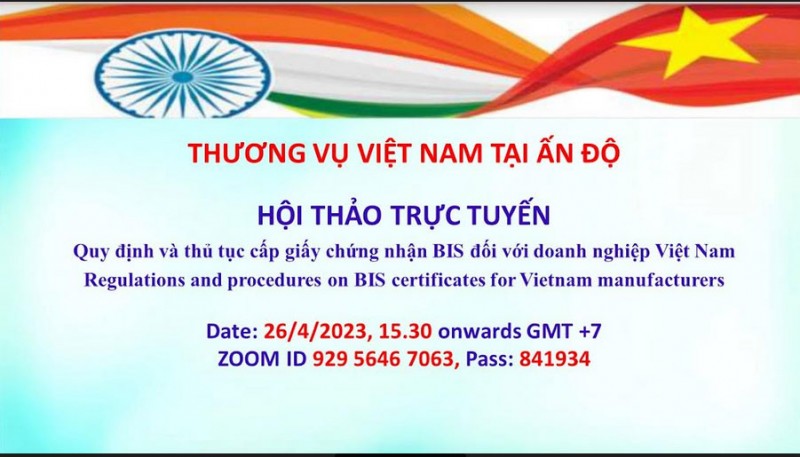 Mời tham dự hội thảo về Quy định và thủ tục cấp giấy chứng nhận của Cục Tiêu chuẩn Ấn Độ