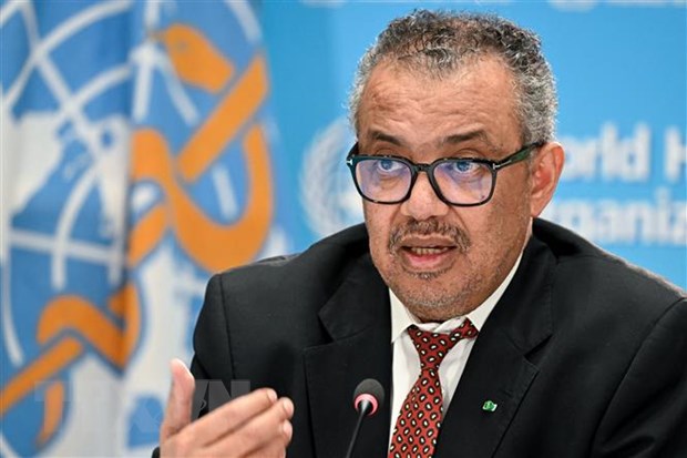 Tổng giám đốc Tổ chức Y tế thế giới (WHO), ông Tedros Adhanom Ghebreyesus phát biểu tại Geneva, Thụy Sĩ. (Ảnh: AFP/TTXVN)