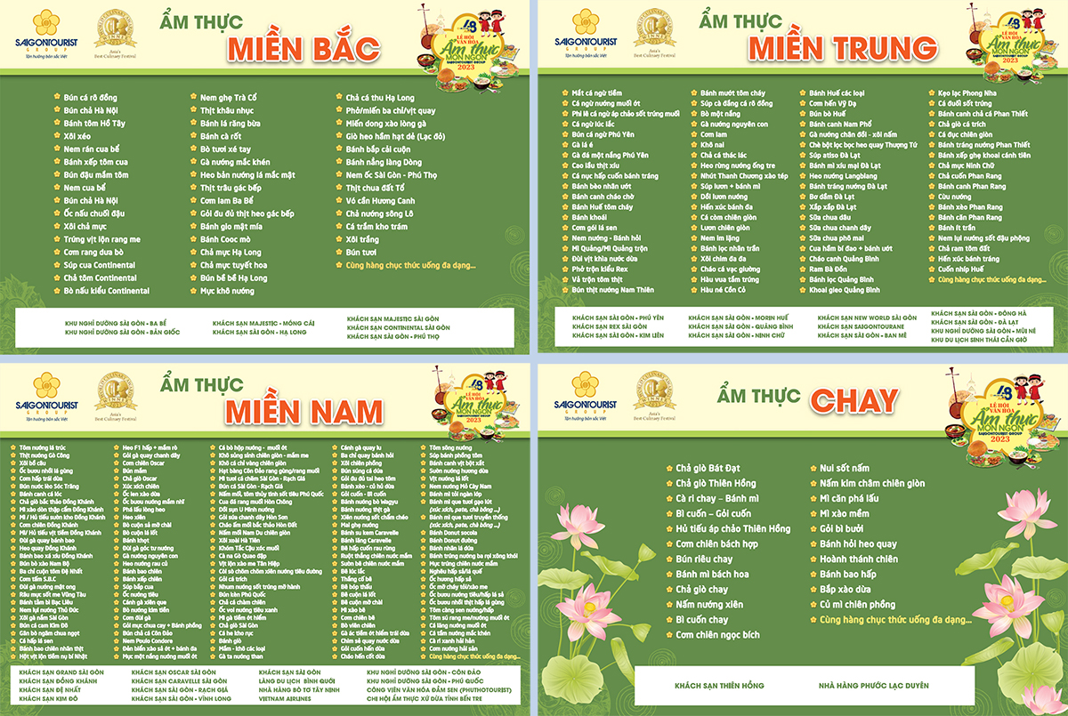 Thực đơn hàng trăm các món chính lễ hội