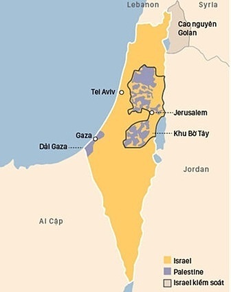 Vị trí Dải Gaza. Đồ họa: Việt Chung