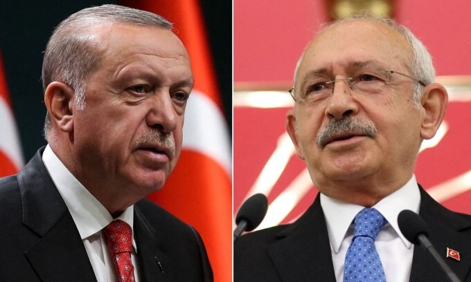 Tổng thống Erdogan (trái) và ứng viên đảng CHP Kemal Kilicdaroglu. Ảnh: CNN