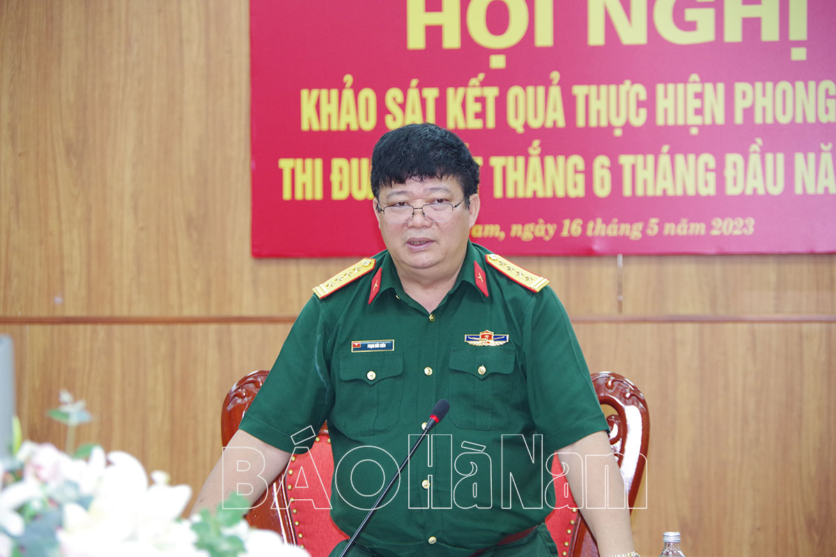 Khối thi đua LLVT 9 tỉnh thành phố trên địa bàn Quân khu 3 khảo sát kết quả thực hiện phong trào TĐQT tại Hà Nam