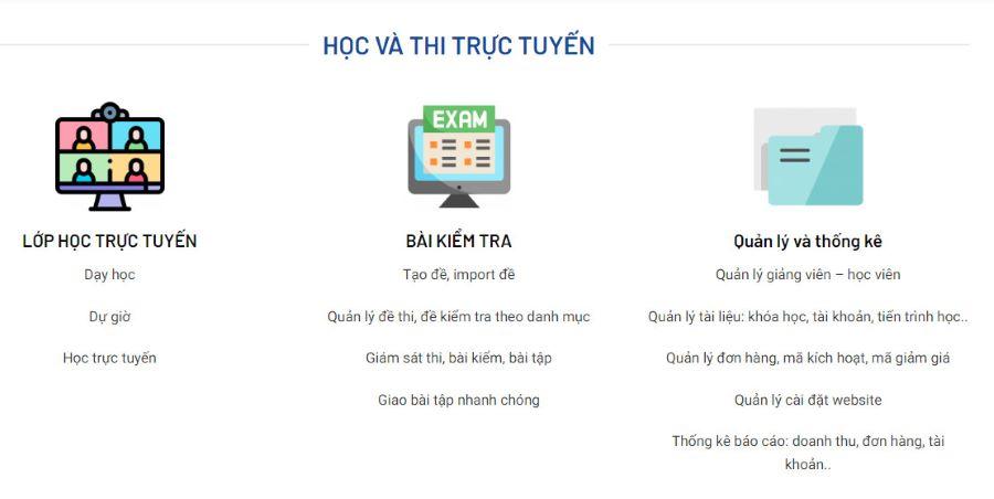 Trường học 247 với nhiều tính năng phục vụ cho quá trình giảng dạy trực tuyến.