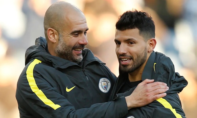 Aguero cho rằng Barca năm 2009 là đội bóng hay nhất Guardiola từng dẫn dắt. Ảnh: Reuters