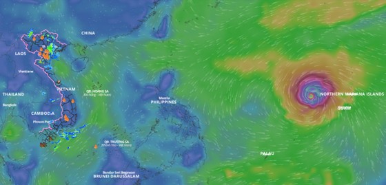 Bão Mawar hướng về Philippines và Đài Loan. Ảnh: VNDMS 