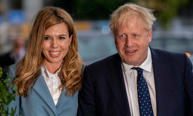 Cựu thủ tướng Anh Boris Johnson và vợ Carrie Symonds. Ảnh: Telegraph