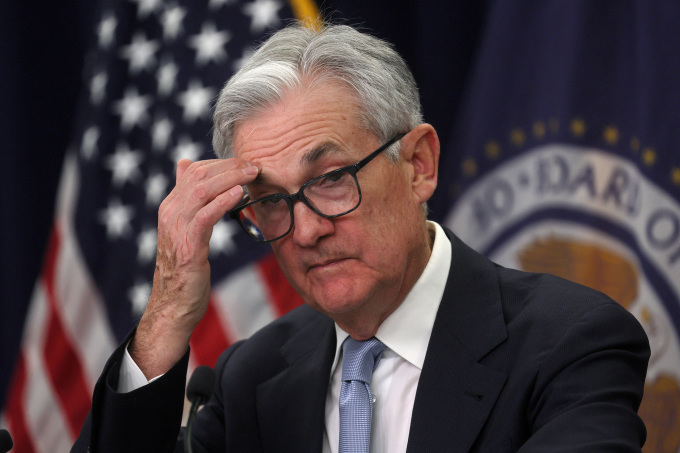 Chủ tịch Fed Jerome Powell trong một cuộc họp báo hồi tháng 3. Ảnh: Reuters