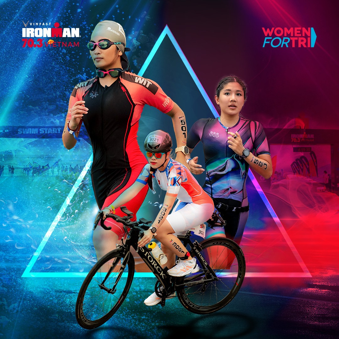 Hình ảnh VĐV nữ tham gia Giải Vinfast IRONMAN 70.3 Việt Nam 2023 tại Đà Nẵng. Ảnh XL