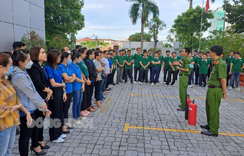 Tập huấn công tác phòng cháy chữa cháy, tại ngân hàng BIDV Chi nhánh Đồng Khởi.