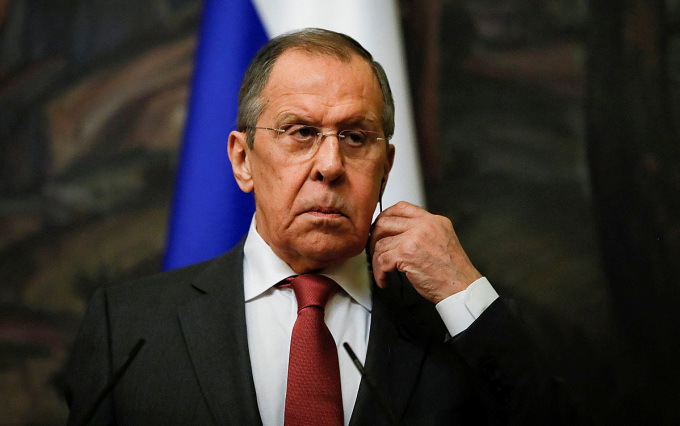 Ngoại trưởng Nga Sergei Lavrov tại cuộc họp báo ở Moskva hồi tháng 3. Ảnh: Reuters