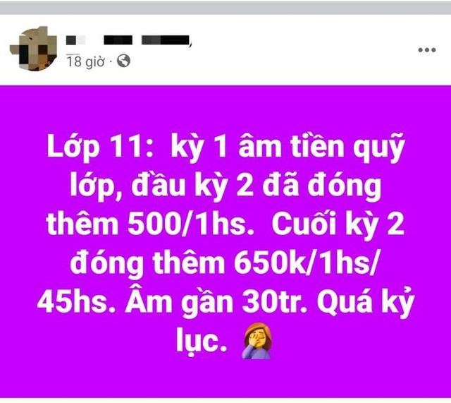 Quảng Bình: Phụ huynh bức xúc vì thu tiền quỹ lớp 2 triệu đồng/năm - Ảnh 1.