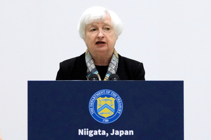 Bộ trưởng Tài chính Mỹ Janet Yellen tại Niigata (Nhật Bản) hôm 11/5. Ảnh: Reuters