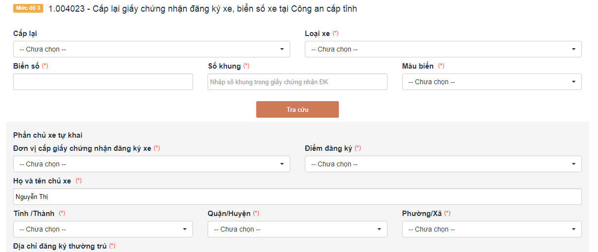 Hướng dẫn cách làm lại giấy đăng ký xe online