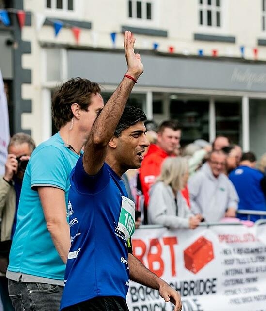 Thủ tướng Rishi Sunak trong giải chạy marathon ở Northallerton, North Yorkshire. Ảnh: Darlington & Stockton Times