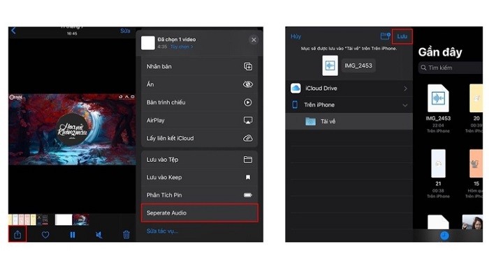Cách tách âm thanh khỏi video trên điện thoại iPhone