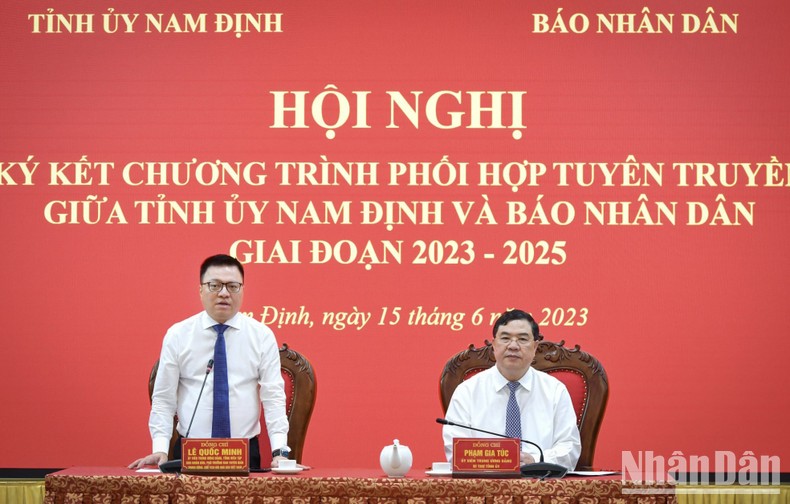 bao nhan dan va tinh uy nam dinh tang cuong hop tac nang cao hieu qua phoi hop tuyen truyen hinh 2