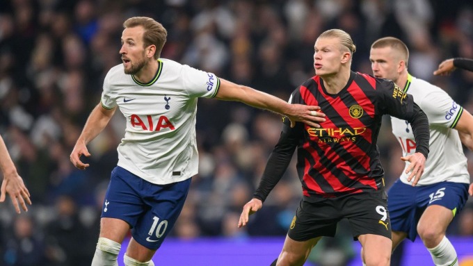 Những ngôi sao sáng nhất hiện nay như Kane, hay Haaland cũng có thể được Saudi Pro League đưa vào tầm ngắm. Ảnh: AFP