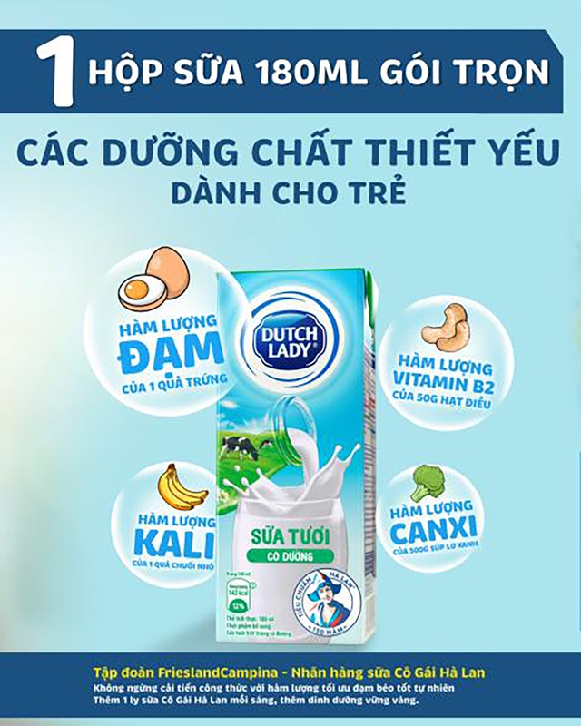 Giá trị dinh dưỡng cao bên trong mỗi hộp sữa Cô Gái Hà Lan giúp trẻ tăng hiệu quả học tập và phát triển thể chất tốt hơn