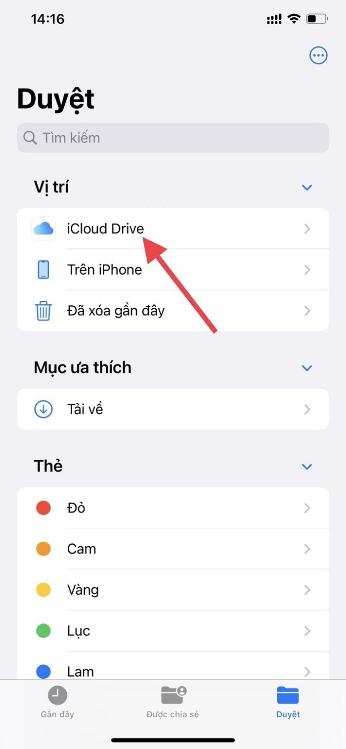 Vào iCloud Drive trên iPhone để thấy được file vừa tải lên.