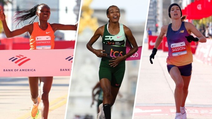 Từ trái qua, Chepngetich, Hassan và Sisson là ba elite nữ đầu tiên xác nhận sẽ tham gia Chicago Marathon 2023. Ảnh: NBC Chicago