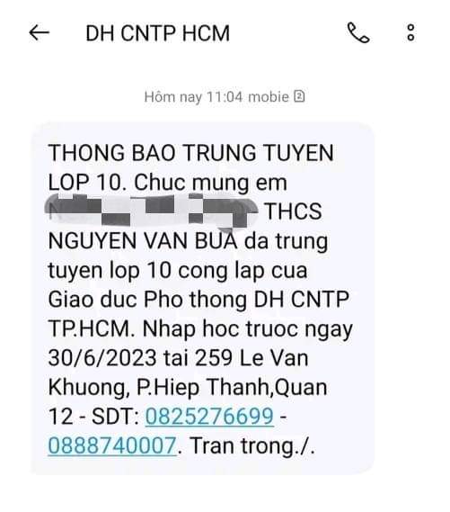 Chưa có điểm chuẩn lớp 10, HS nhận thông báo trúng tuyển, Sở GD-ĐT TP.HCM nói gì? - Ảnh 1.