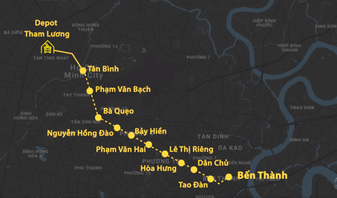 Sơ đồ tuyến Metro Số 2. Đồ hoạ: Thanh Huyền