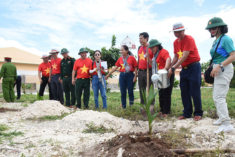 Bến Tre mang dừa ra đảo. Ảnh: C. Trúc