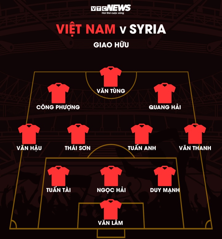 Đội hình tuyển Việt Nam vs Syria: Công Phượng, Quang Hải đá chính - 1