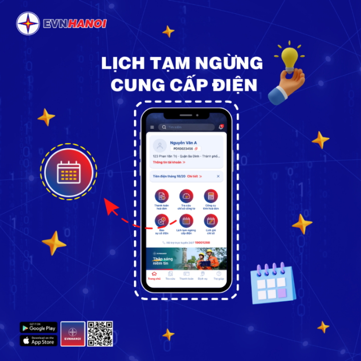 Trải nghiệm dịch vụ số với app EVNHANOI.