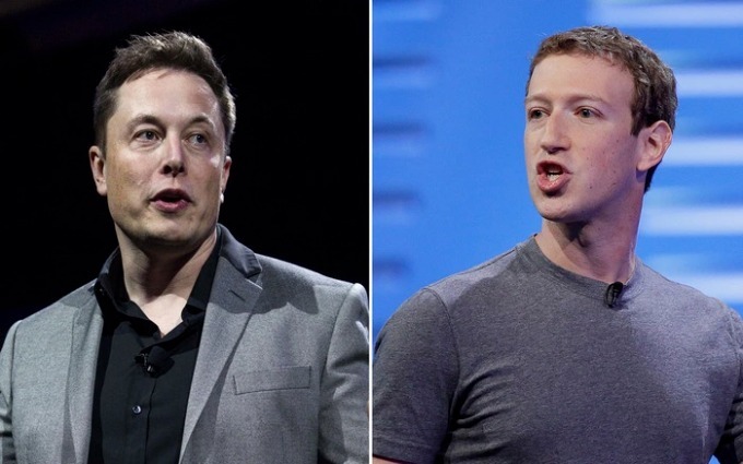 Elon Musk (trái) và Mark Zuckerberg. Ảnh: Reuters/AP