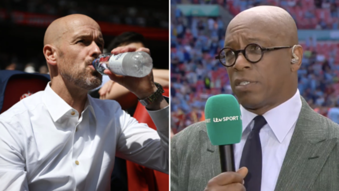 Ian Wright (phải) bình luận trên kênh ITV Sport. Ảnh: ITV