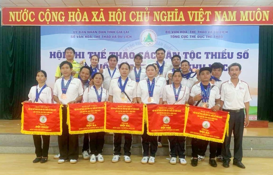 Đoàn vận động viên Quảng Nam tại hội thi. Ảnh: K.C