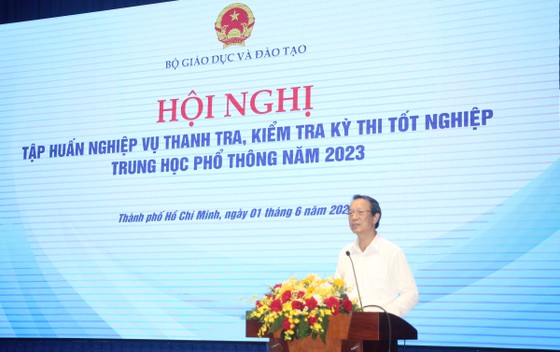 Tập huấn nghiệp vụ thanh tra, kiểm tra Kỳ thi tốt nghiệp THPT năm 2023 cho các tỉnh, thành phía Nam ảnh 1