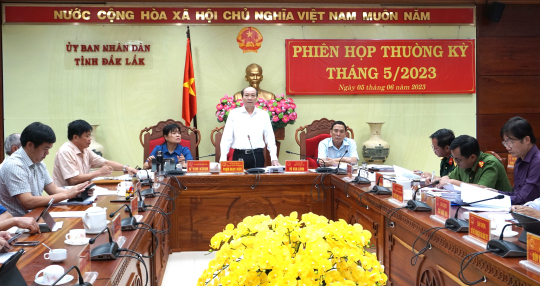 Chủ tịch UBND tỉnh Phạm Ngọc Nghị chủ trì phiên họp.