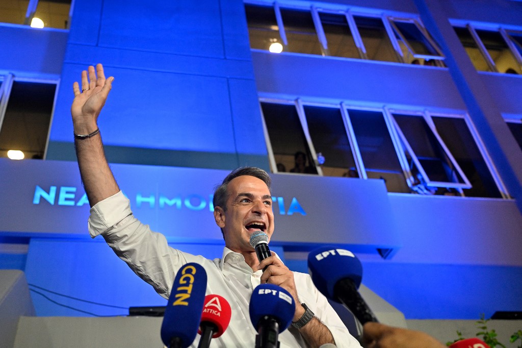 Thủ tướng Hy Lạp Kyriakos Mitsotakis tái đắc cử - Ảnh 1.