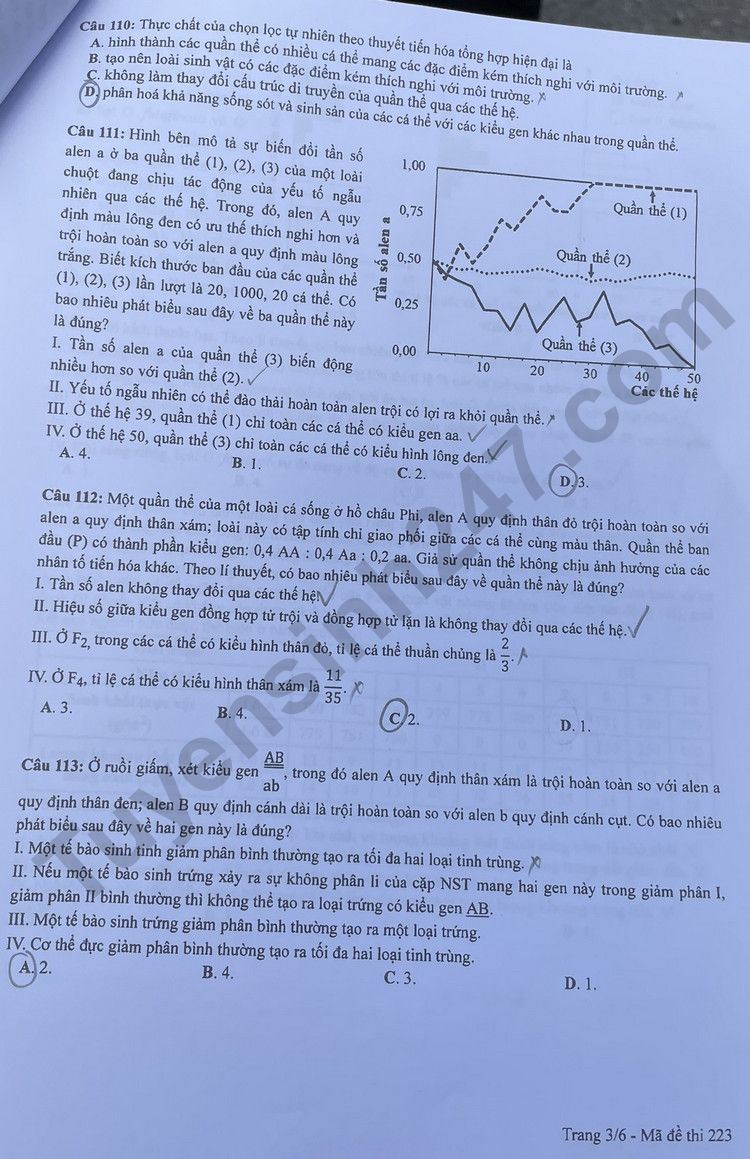 de thi tot nghiep thpt 2023 mon sinh hoc ma de 223 hinh 3