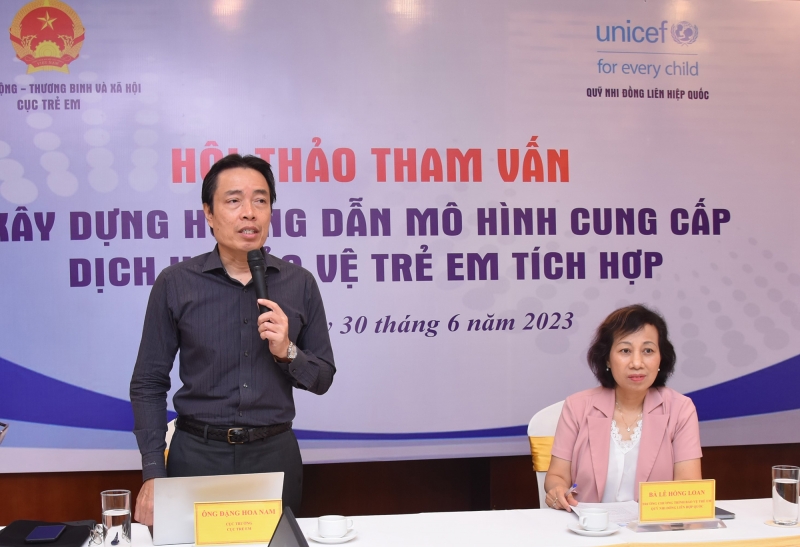 Ông Đặng Hoa Nam: Hội thảo lần này chính là cơ hội để Việt Nam tham khảo, học hỏi kinh nghiệm quốc tế và các địa phương để tiến tới xây dựng được tài liệu hướng dẫn và phát triển mô hình cung cấp dịch vụ bảo vệ trẻ em tích hợp một cách hiệu quả để mọi gia đình và trẻ em có thể tiếp cận thuận tiện.