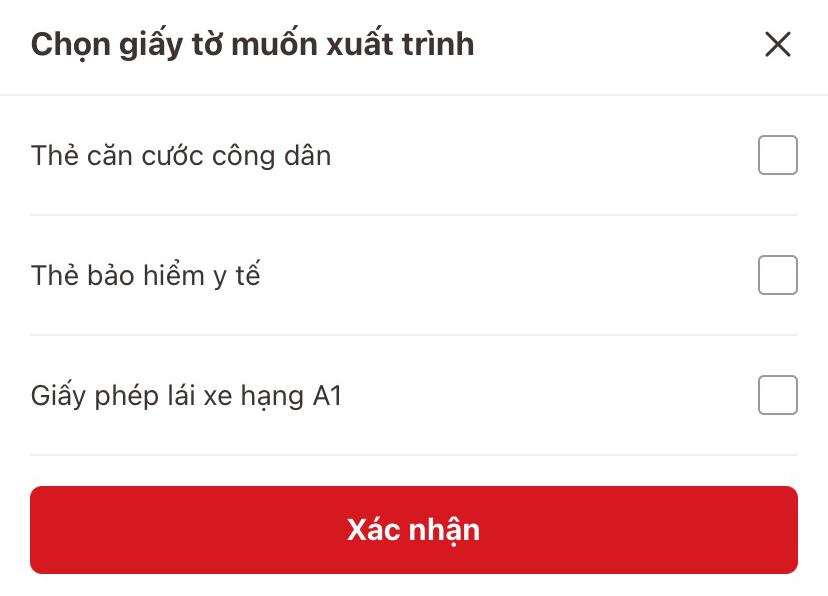 Hướng dẫn cách xuất trình giấy tờ bằng VNeID