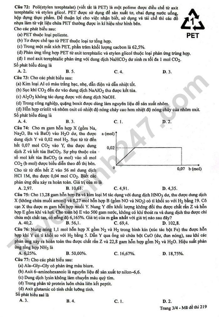 de thi tot nghiep thpt 2023 mon hoa hoc ma de 219 hinh 3