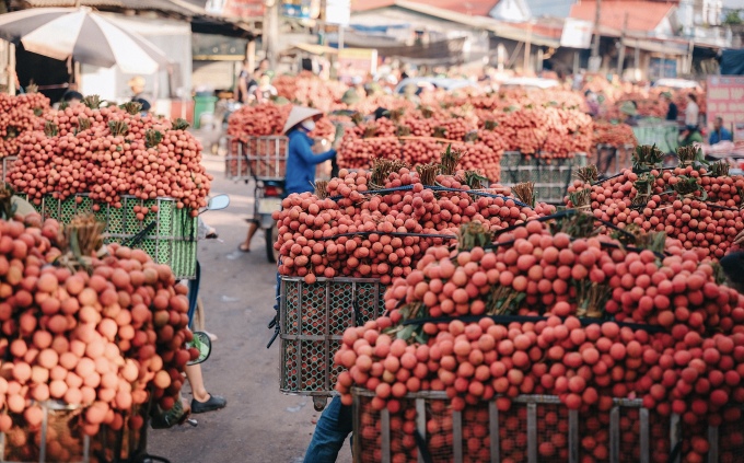 Chợ vải Tân Sơn.