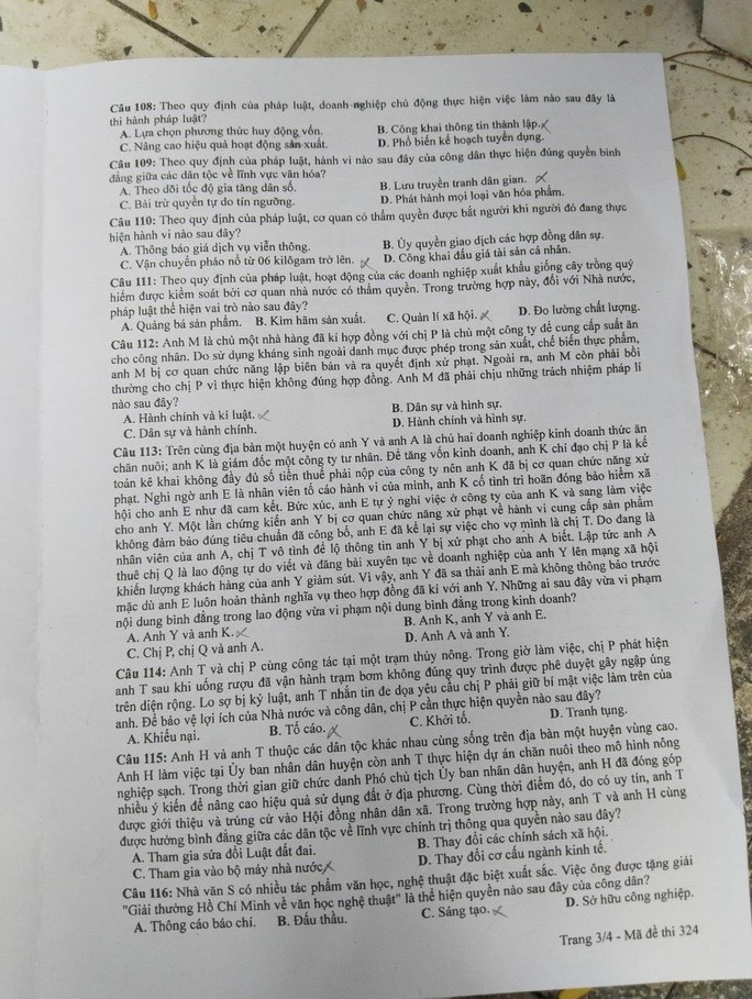 Chi tiết đề thi, giải đề thi môn Lịch sử, Địa lý, Giáo dục công dân ảnh 4