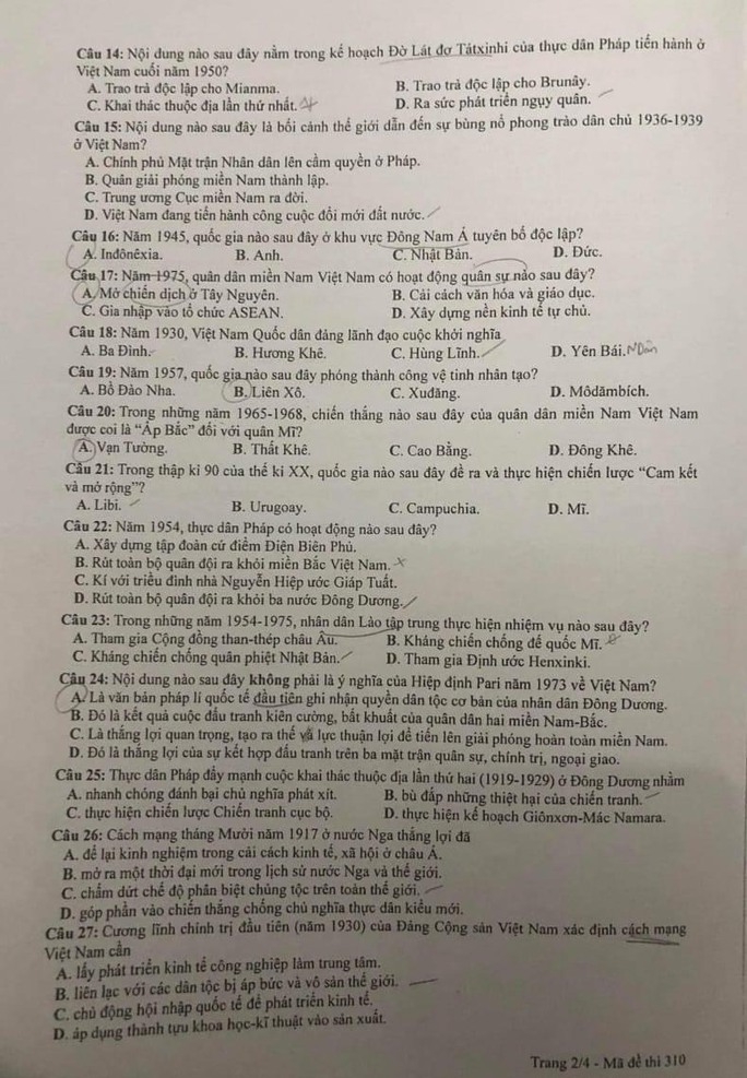 Chi tiết đề thi, giải đề thi môn Lịch sử, Địa lý, Giáo dục công dân ảnh 8