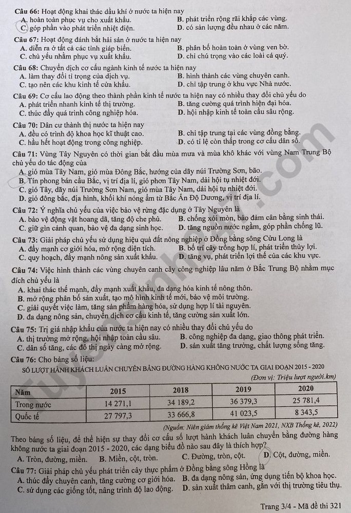 Chi tiết đề thi, giải đề thi môn Lịch sử, Địa lý, Giáo dục công dân ảnh 14