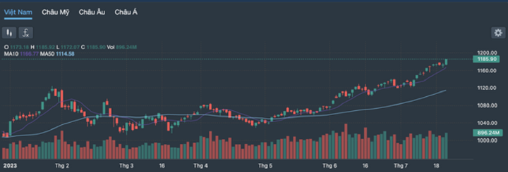 Chứng khoán hưng phấn, hướng mốc 1.200 điểm? - 1