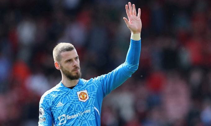 David de Gea sau trận Man Utd gặp Bournemouth trên sân Vitality ở Ngoại hạng Anh ngày 20/5/2023. Ảnh: Reuters