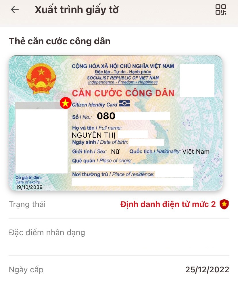 Hướng dẫn cách xuất trình giấy tờ bằng VNeID