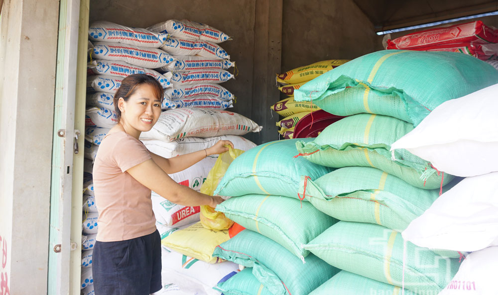 Một cửa hàng vật tư nông nghiệp trên địa bàn xã Yên Lạc (Phú Lương) bày bán nhiều loại phân bón, giống phục vụ nhu cầu của người dân.