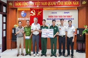 Báo Kinh tế & Đô thị - Báo Quảng Trị: Trao quà cho Nhân dân và lực lượng vũ trang huyện đảo Cồn Cỏ